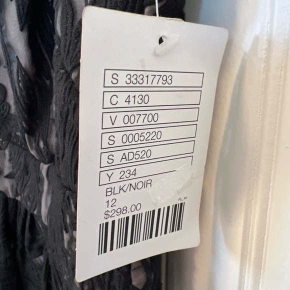 Yoana Baraschi dress black size 12 women, lace, silk mock neck sleeveless - Picture 7 of 7